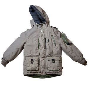 Hawke Sport olive green boys hooded sherpa lined winter coat size 5